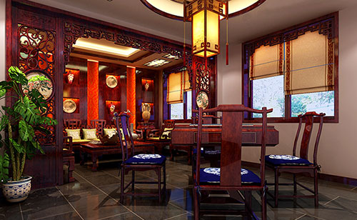 辽宁古典中式风格茶楼包间设计装修效果图